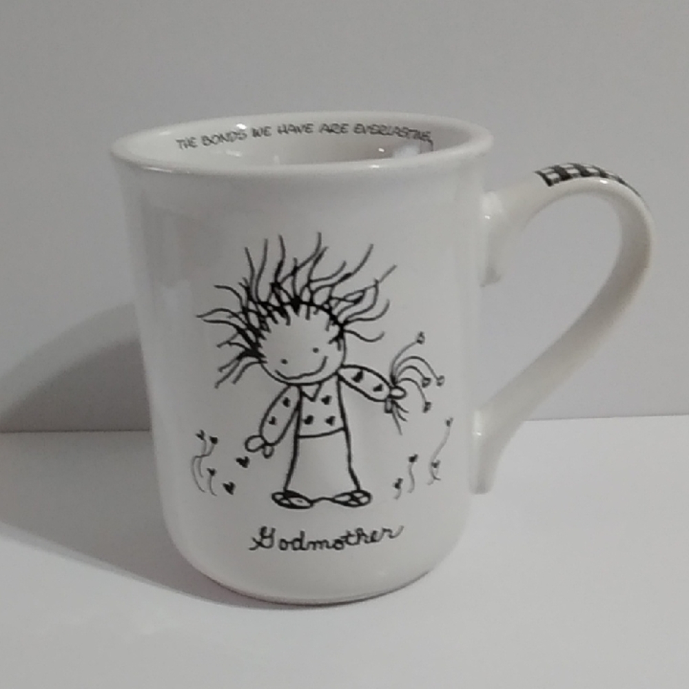 White Godmother Ceramic Coffee Mug - Illustrated Design